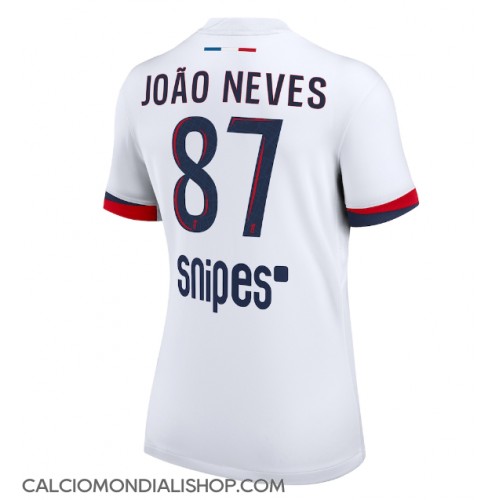 Maglie da calcio Paris Saint-Germain Joao Neves #87 Seconda Maglia Femminile 2025-26 Manica Corta